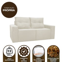 Sofá 2 Lugares Onix 1,80M para Sala Confortavel Sued Herrero:Bege - 7