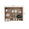 Armário Aéreo de Cozinha 120cm com 3 Portas Vidro Reflecta e Nicho 100% Mdf Itália - 3