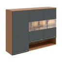 Ver imagem 2 de Armário Aéreo de Cozinha 120cm com 3 Portas Vidro Reflecta e Nicho 100% Mdf Itália