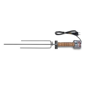 Espeto Giratório Elétrico Flex 127V Regulável Cabo Madeira