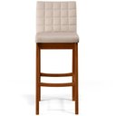 Ver imagem 3 de Banqueta Alta Para Cozinha Sala de Jantar Fixa Mila B04 Suede Bege - Lyam Decor