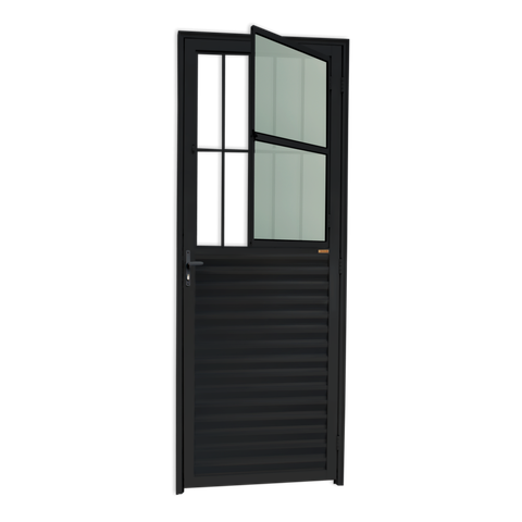 Porta de Sala Alumínio 80 e.L25 V.Boreal Preto Brimak
