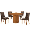 Ver imagem 2 de Mesa de Jantar Eloise 90cm Tampo MDF Laminado Canto Copo com 4 Cadeiras Yasmin