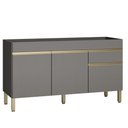 Ver imagem 1 de Balcão de Pia 150 cm 3 Portas e 1 Gaveta Sem Tampo Cinza Gris Line Kits Paraná