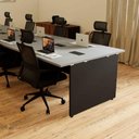 Ver imagem 4 de Mesa Estação de Trabalho 4,80 m X 1,20 m 8 Lugares Pés Painel F5 Office Cor:Cinza Sagrado com
