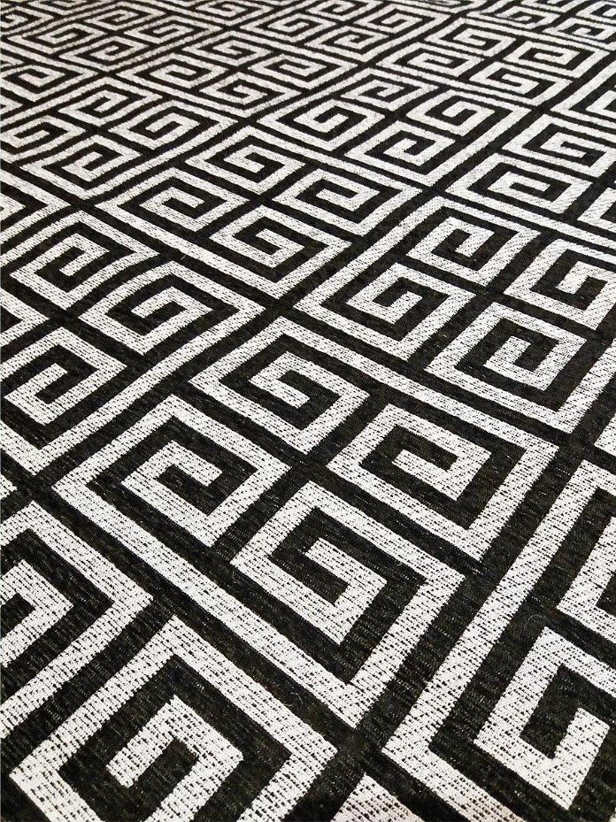 Ver imagem 4 de Tapete Sala Magia Geometrico Grego 200X300 Cm Preto Prata