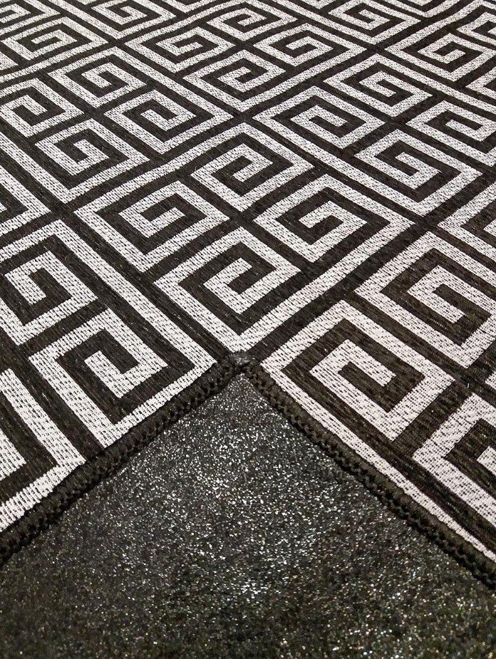 Ver imagem 3 de Tapete Sala Magia Geometrico Grego 200X300 Cm Preto Prata