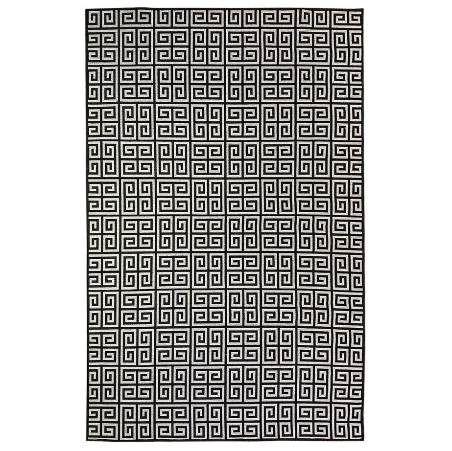 Ver imagem 2 de Tapete Sala Magia Geometrico Grego 200X300 Cm Preto Prata