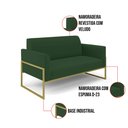 Ver imagem 6 de Sofá Namoradeira Base Industrial Alta Dourado Marisa Veludo D03 - D’Rossi Verde