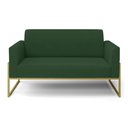 Ver imagem 3 de Sofá Namoradeira Base Industrial Alta Dourado Marisa Veludo D03 - D’Rossi Verde