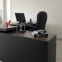 Ver mais imagens de Escrivaninha Mesa Escritório em L com Caixa de Tomada Tamburato Estação Diretoria 202,5cm Marrom Art