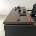 Ver imagem 7 de Escrivaninha Mesa Escritório em L com Caixa de Tomada Tamburato Estação Diretoria 202,5cm Marrom Art