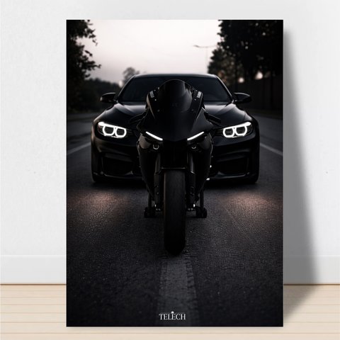 Quadro Decorativo Moto Carro Esportivo Bm Sala Casa Quarto Qualidade Premium 28x20