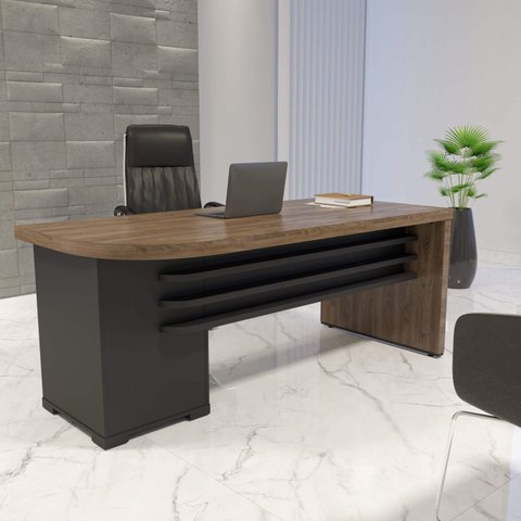 Escrivaninha Mesa Escritório Robusta e Funcional Lado Direito Tamburato 180cm