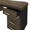 Ver imagem 3 de Escrivaninha Mesa Escritório Robusta e Funcional Lado Direito Tamburato 180cm Marrom/Charuto/Preto Artany