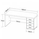 Ver imagem 4 de Escrivaninha Mesa Escritório Robusta e Funcional 4 Gavetas Lado Direito Tamburato