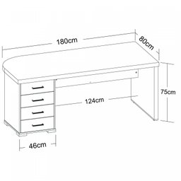 Mesa Executiva Premium para Escritório Tamburato Elegante e Funcional 180cm - 18