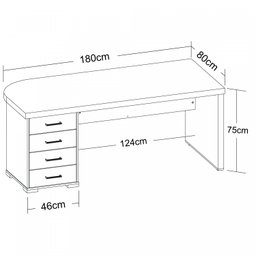 Mesa Executiva Premium para Escritório 4 Gavetas Tamburato Elegante e Funcional - 18