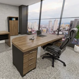 Mesa Executiva Premium para Escritório 4 Gavetas Tamburato Elegante e Funcional - 17