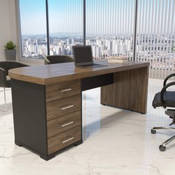 Mesa Executiva Premium para Escritório 4 Gavetas Tamburato Elegante e Funcional - 20