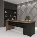 Ver imagem 5 de Mesa Executiva Premium para Escritório 4 Gavetas Tamburato Elegante e Funcional