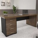 Ver imagem 1 de Mesa Executiva Premium para Escritório Tamburato Elegante e Funcional 180cm Marrom/Charuto/Preto Artany