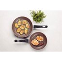 Ver imagem 3 de Jogo de Frigideiras Tramontina Paris em Alumínio Antiaderente Vermelho 2 Peças - 22/26cm Tramontina