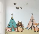 Ver imagem 3 de Papel de parede safári indios animais infantil para quarto de bebê M² PP92