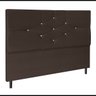 Cabeceira Solteiro Jbe Moveis Camboriú Preto 94cm Para Cama Box 88cm Decoração Quarto - Marrom - 2