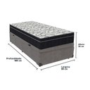 Ver imagem 5 de Cama + Box com Bau Solteiro Colchão Extra Firme Airtech Ortobom D45 Cinza