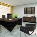 Ver imagem 4 de Armário Executivo e Funcional para Escritório Baixo 2 Portas 3 Gavetas Tamburato