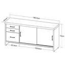 Ver imagem 5 de Armário Executivo e Funcional para Escritório Baixo 2 Portas 3 Gavetas Tamburato