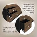 Ver imagem 5 de Armário Executivo e Funcional para Escritório Baixo 2 Portas 3 Gavetas Tamburato Preto Artany