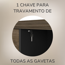 Ver imagem 6 de Armário Executivo e Funcional para Escritório Baixo 2 Portas 3 Gavetas Tamburato Preto Artany