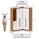 Ver imagem 3 de Guarda- Roupa Modulado Roupeiro de Canto L 5 Portas 4 Gavetas Sapateira Versatille Yescasa