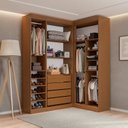 Ver imagem 4 de Guarda- Roupa Modulado Roupeiro de Canto L 5 Portas 4 Gavetas Sapateira Versatille Yescasa