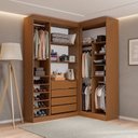 Ver imagem 4 de Guarda- Roupa Modulado Roupeiro de Canto L 5 Portas 4 Gavetas Sapateira Versatille Yescasa