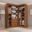 Ver imagem 4 de Guarda- Roupa Modulado Roupeiro de Canto L 5 Portas 4 Gavetas Sapateira Versatille Yescasa