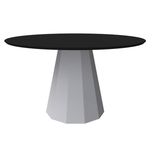 Mesa de Jantar Isis 1,35X1,35 Off White/Preto New Ceval