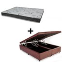 Ver imagem 1 de Cama Box com Baú Casal 138 Miller Bipartida com Colchão Espuma D33 Tecido Sintético Marrom e