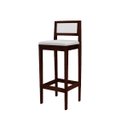 Ver imagem 4 de Kit 2 Banquetas Assento Encosto Estofado em Sintetico Hellen:Imbuia com Sintetico Off White