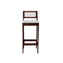 Ver imagem 3 de Kit 2 Banquetas Assento Encosto Estofado em Sintetico Hellen:Imbuia com Sintetico Off White