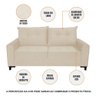 Sofá 2 Lugares Sevilha 1,90m Veludo Bege Claro - 5