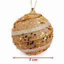 Ver imagem 2 de Bolas de Natal para Decoração com Glitter Dourado Isopor Kit 18 7cm