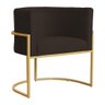 Poltrona Decorativa Sala de Estar Luana Base Gold Suede - 1
