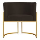Ver imagem 6 de Poltrona Decorativa Sala de Estar Luana Base Gold Suede