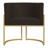 Poltrona Decorativa Sala de Estar Luana Base Gold Suede - 6