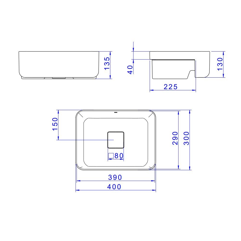 Cuba de Semiencaixe Deca Slim 40x30 L.63040.17 Retangular Branco - 5