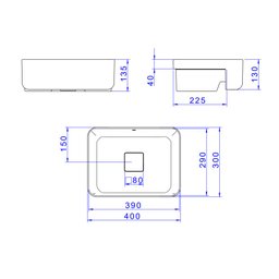 Cuba de Semiencaixe Deca Slim 40x30 L.63040.17 Retangular Branco - 5