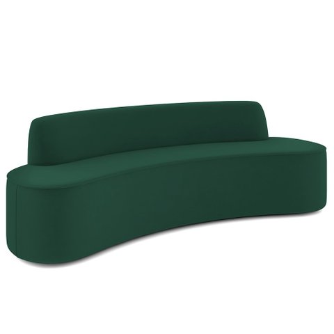 Sofá 4 Lugares Sala de Estar Cancún D02 Veludo Verde Musgo 230 cm C-303 - Lyam Decor